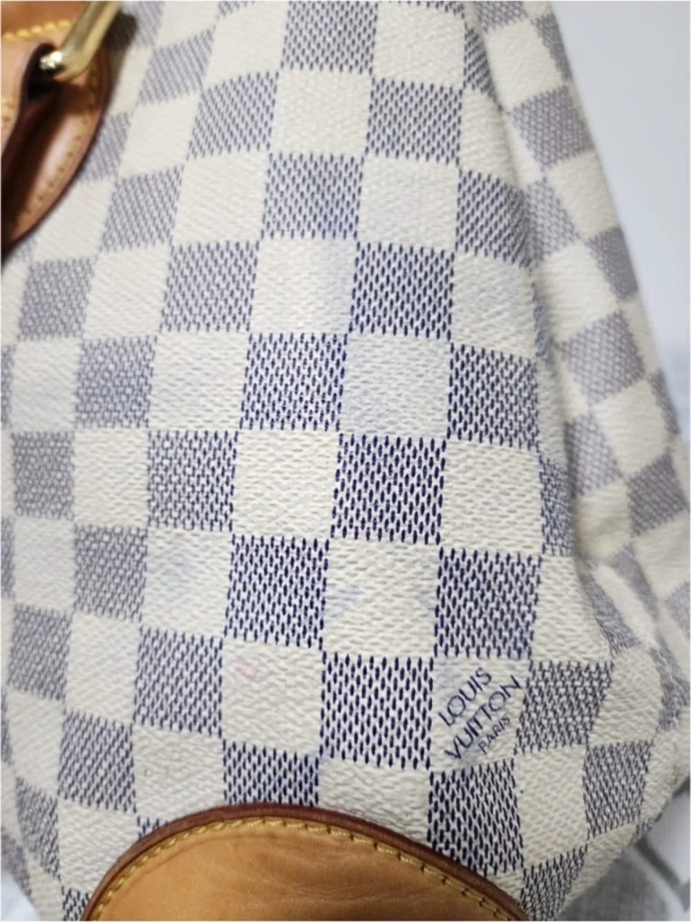 Authentic Louis Vuitton Damier Azur Hampstead PM Shoulder Bag Brown/Beige - Picture 10 of 14